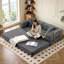 Canapé-lit convertible de très grand lit de 78 po avec 2 coussins Aldora Boneless-194673278