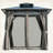 8Ft X 8Ft  Aluminum Bbq Grill Gazebo With Grey Hardtop Polycarbonate Double Roof  For Outdoor Cooking