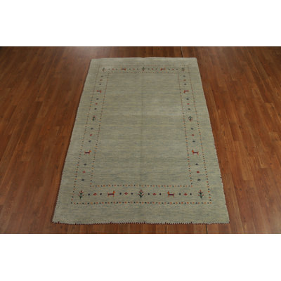 Tribal Wool Gabbeh Style Indian Rug 4x6
