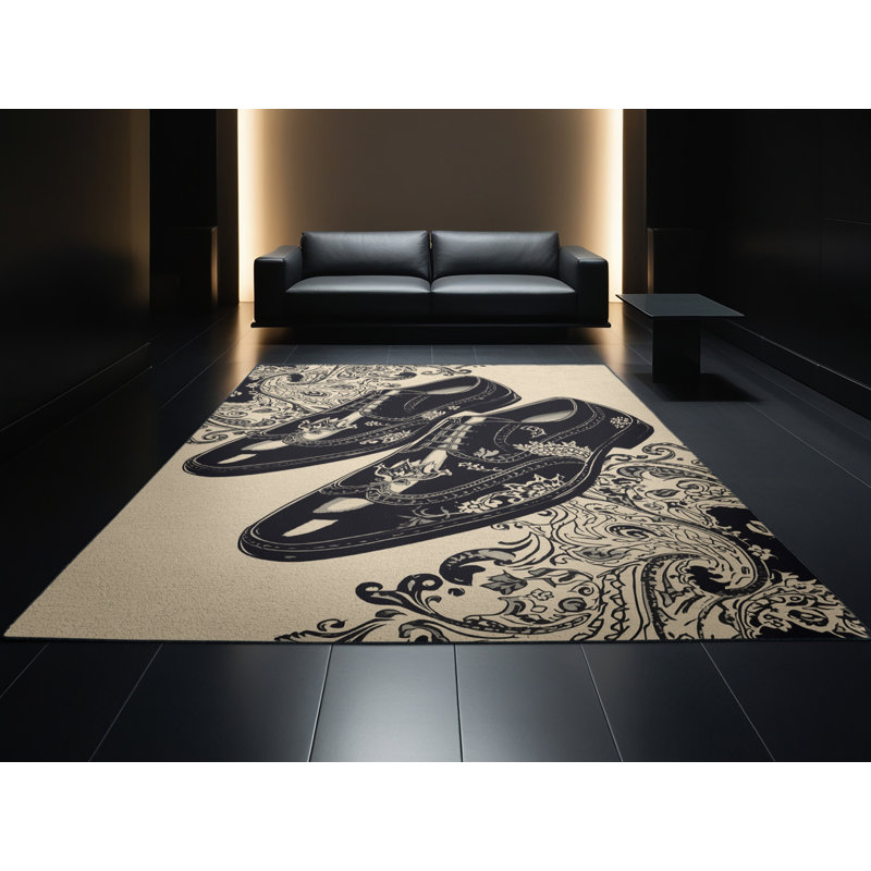 Tapis oriental doux et moelleux de style oriental Dormont - beige, 7x10
