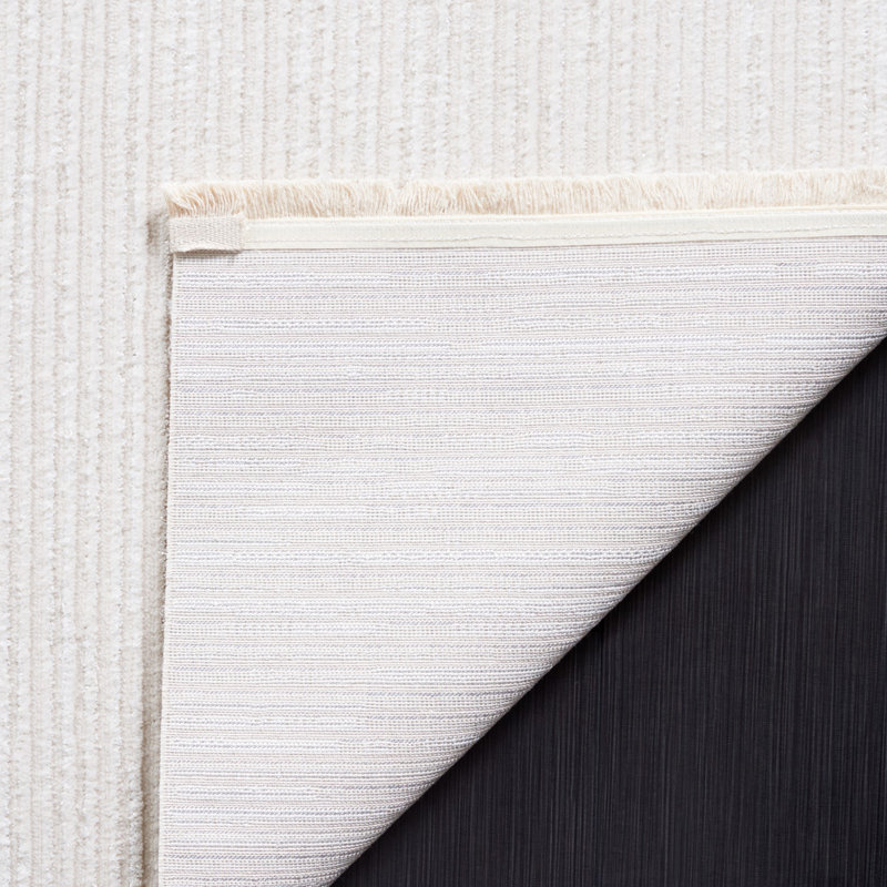 Tapis ivoire tissé à la machine Maayan, Rectangle 5 pi 3 po x 7 pi 6 po