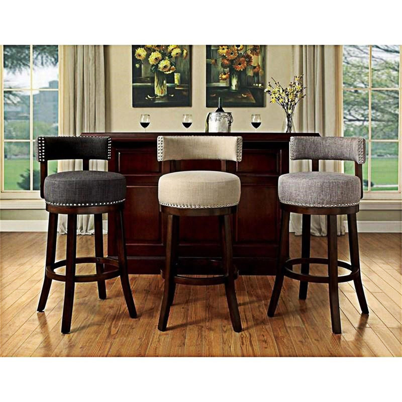 Ensemble de 2 chaises de bar, Beige, Tabouret de comptoir (siège d'une hauteur de 24 p