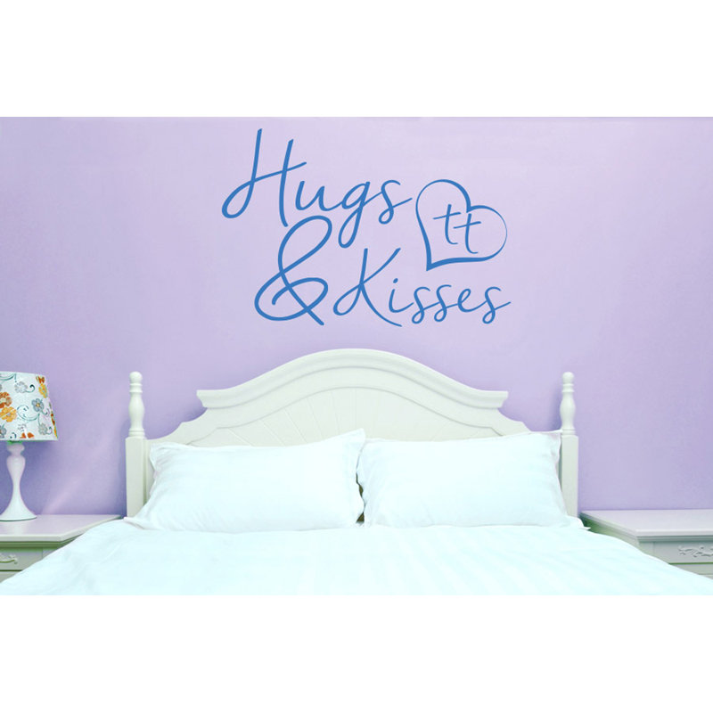 Hugs and Kisses Wall Sticker, Blue, Large