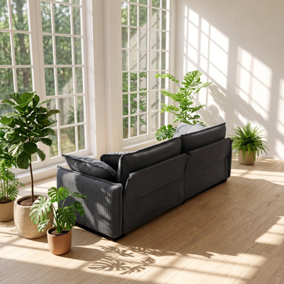 Ensemble de canapés 2 pièces en velours côtelé UI Furniture, 206 cm (L) x 87 cm (P) x 86 cm (H)