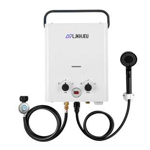 Portable Propane Tankless Water Heater, 1.58 GPM Outdoor Instant Hot Water System with LCD Display & Safety Protection for Camping, RV, Farm & Off-Grid Use