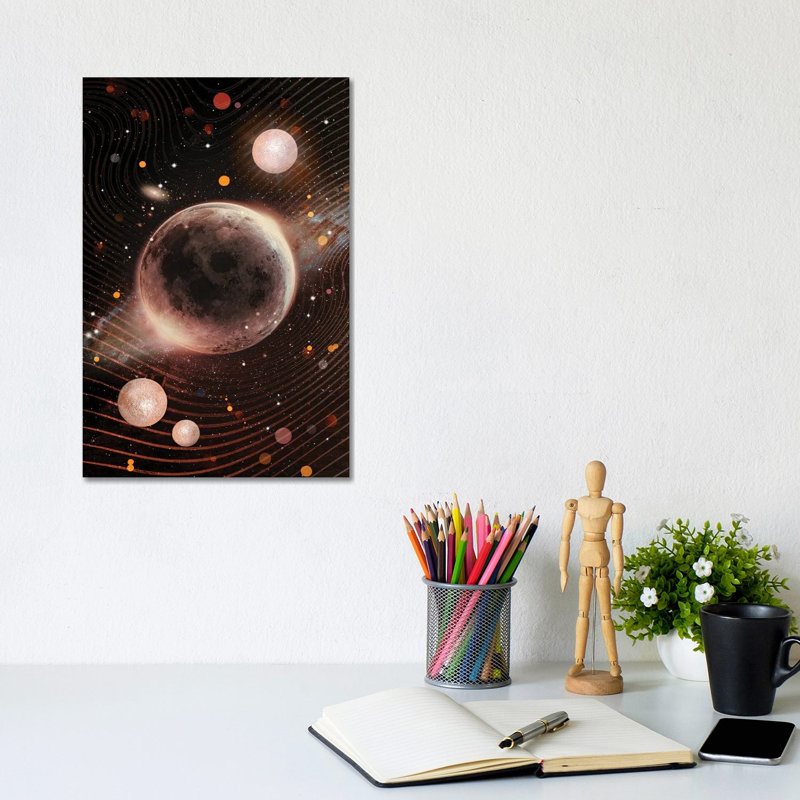 Gold Galaxy by Emanuela Carratoni - Wrapped Canvas Gallery-Wrapped Canvas Giclée, 20.32 cm H x 30.48 cm W
