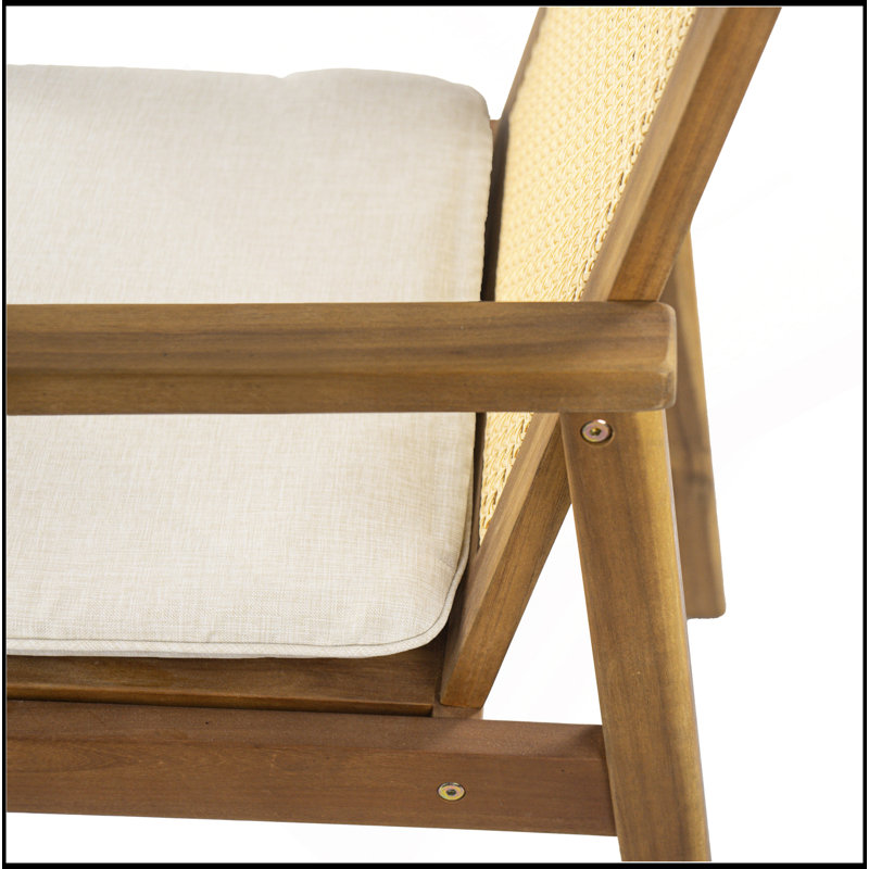 Chaise de salle à manger d'extérieur avec coussin Preston (ensemble de 2)