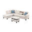 Canapé modulaire à méridienne rembourré en mousse beige - 98 po de largeur, de style lin, avec une large ouverture vers la gauche et avec. En beige. Coussins. Look moderne. 71 po x 33 po. 176,66 lb-1425422115