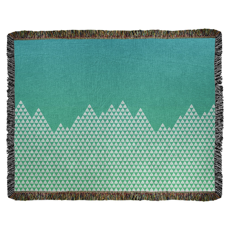 Couverture en coton tissé mountain Katelyn Elizabeth, l 37 po x L 52 po, Turquoise