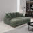 Sage Antique Green Corduroy 86" Modular Sofa with Solid Wood Legs for 4-Seater Comfort-1250040613