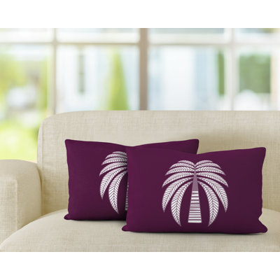 Floral Outdoor Reversible Throw Pillow