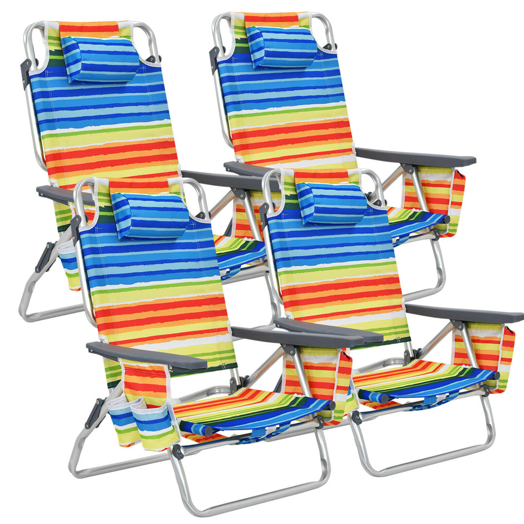 Reclining Beach Chair Gymax