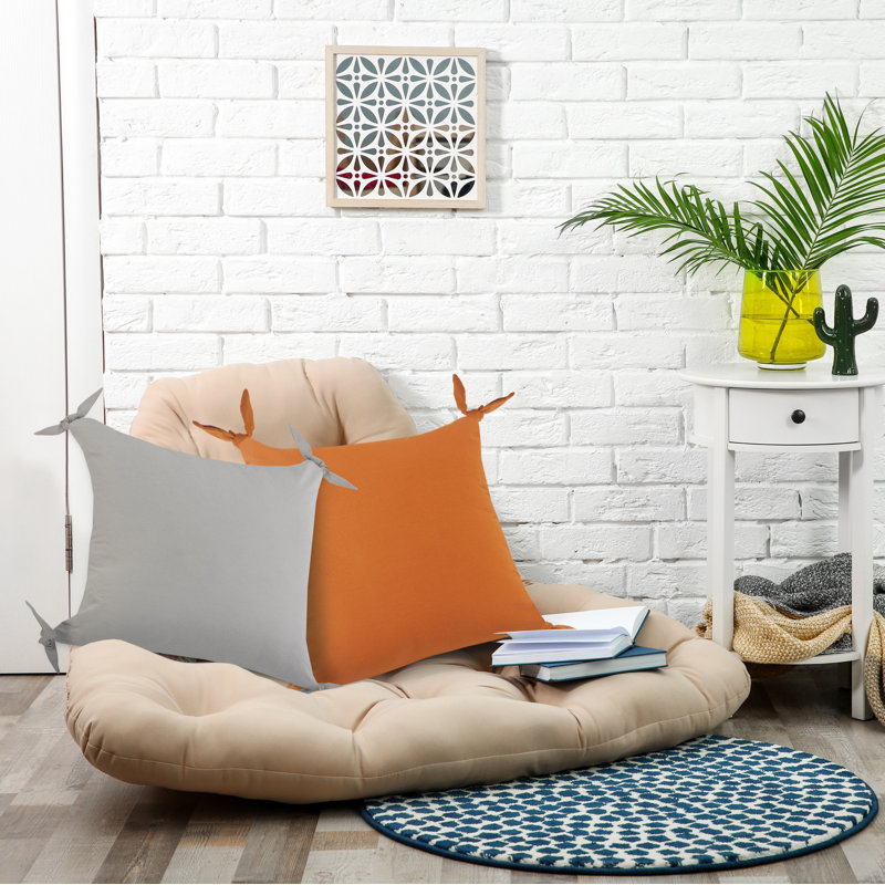 Housse de coussin en coton Amrita, Orange brûlé, Housse de coussin seulement - sans coussin