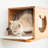 Solid Wood Wall Mounted Cat House with Front Perch