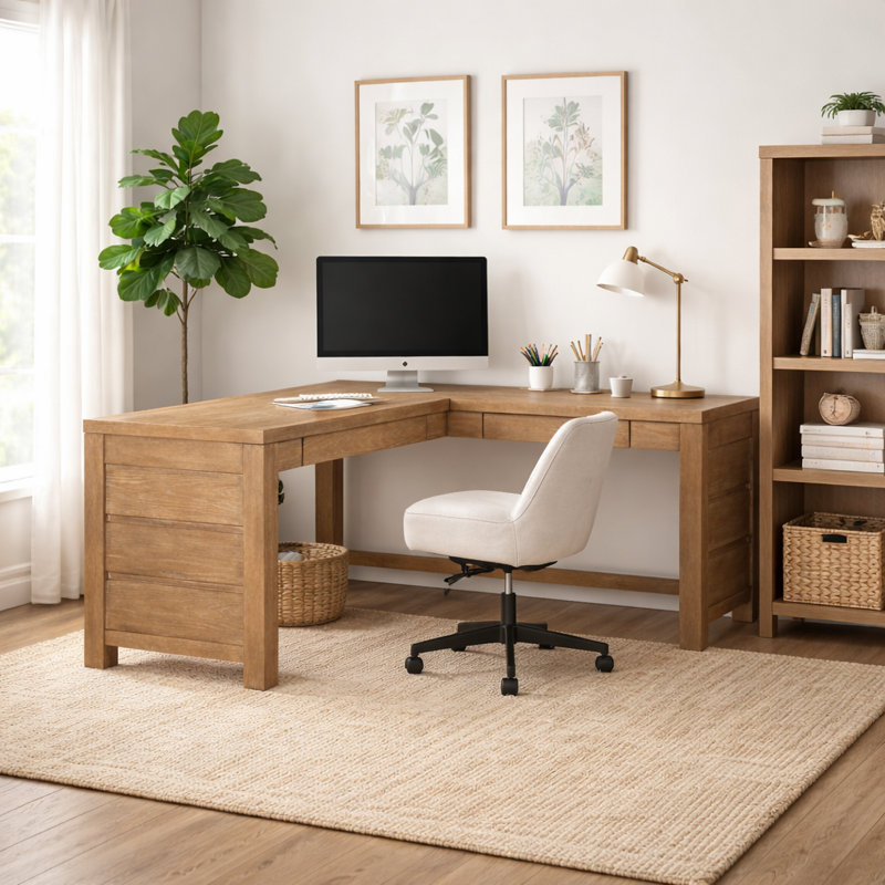Bureau en L, Brun