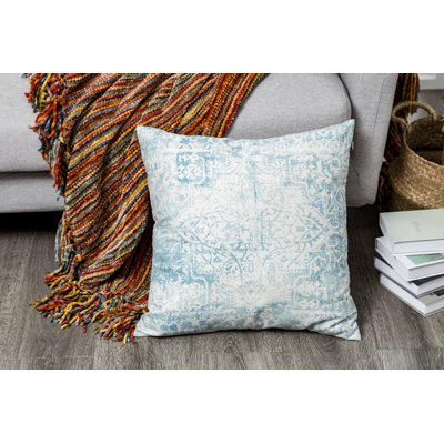 Carved Design Square Pillow Cover and Insert