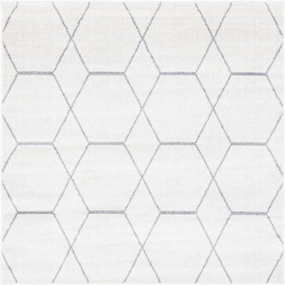 Tapis contemporain Tellaro de couleur crème