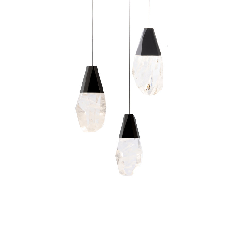Martini 3 - Light LED Pendant, Black, Optic Haze Crystal