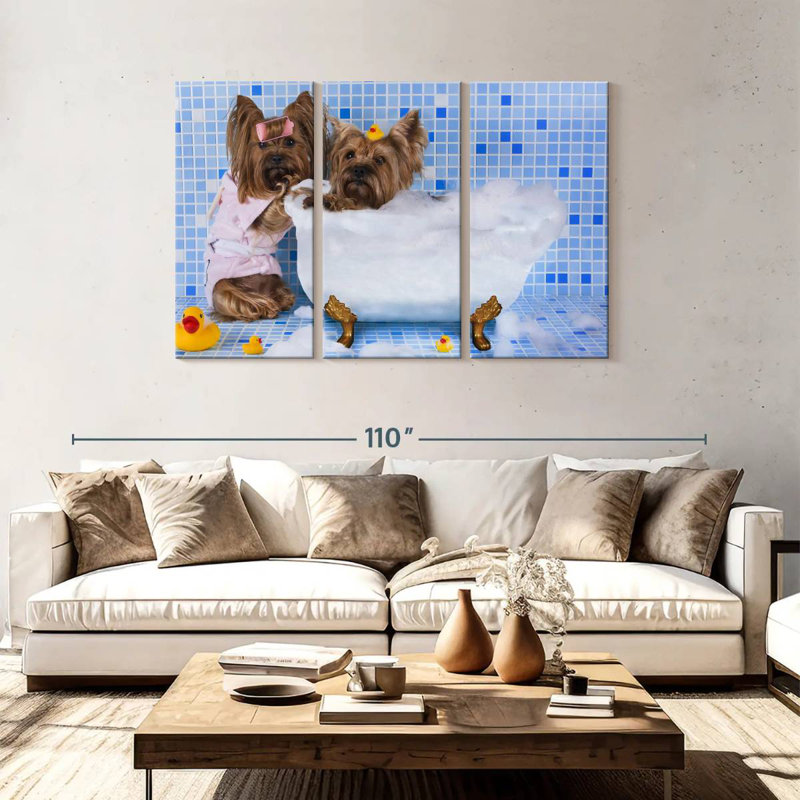 Ketti Bubble Bath Dogs, 48" H x 74" W