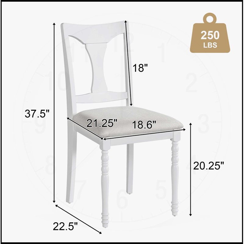 Ensemble de 6 chaises de salle à manger rembourrées, sans accoudoirs avec pieds en bois massif pour plus de confort et de durabilité dans n'importe quelle pièce
