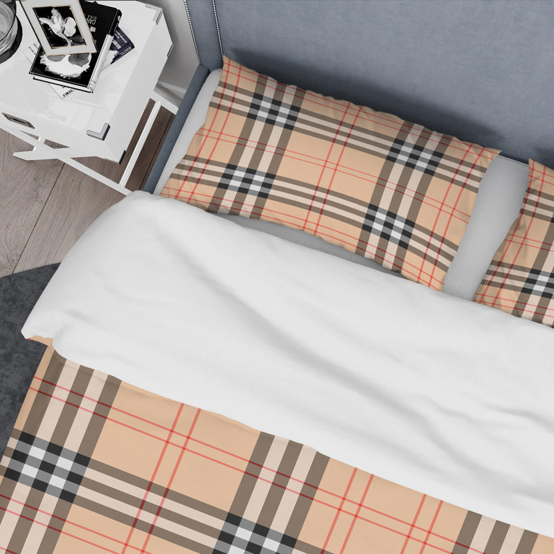 Ensemble de housse de couette en microfibre orange / noir 3 pièces