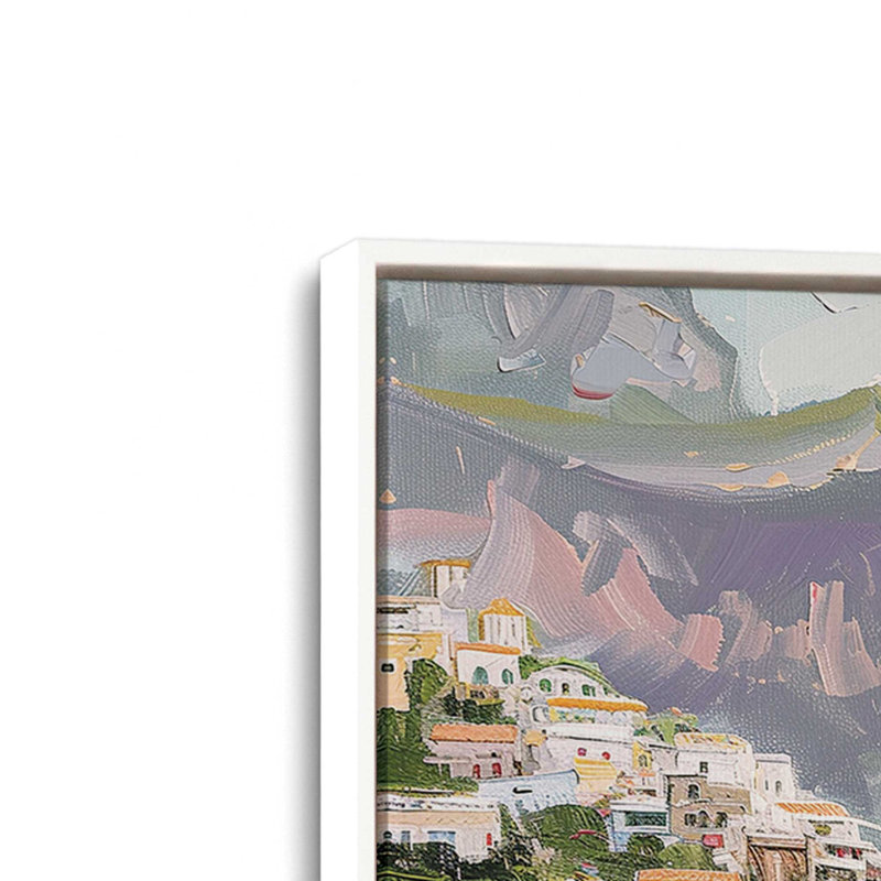 «Coastal Charm On Canvas» par Azure Artisanal Studio, reproduction, Cadre flottant blanc opaque