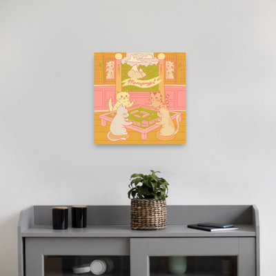 Meowjong Cat Game Playful Abstract Contemporary Cat Landscape Nature Wall Art