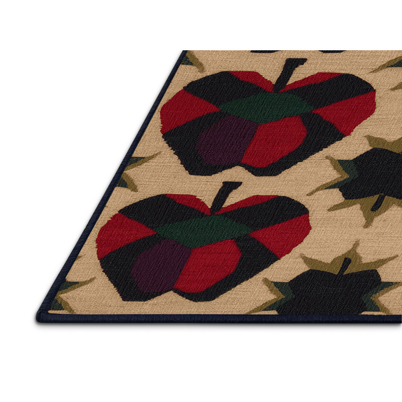  Tapis lavable à motif de pomme et d'étoiles d'Afrique, Rectangle 6 pi x 9 pi