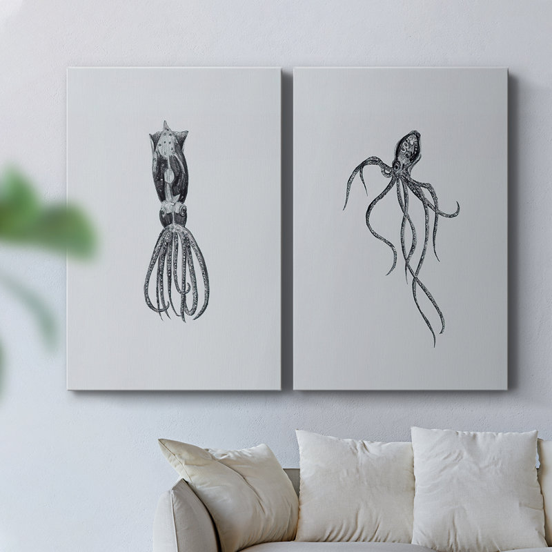 MarineLife III - Toile tendue avec châssis de qualité supérieure - Prêt à accrocher, H 18 po x l 24 po