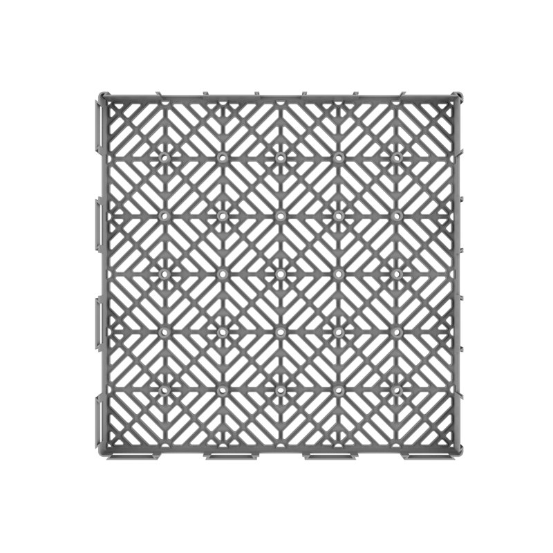 Deck Tiles - Paquet de 6 tuiles de patio emboîtables en polypropylène - Revêtement de sol extérieur résistant aux intempéries pour balcon, porche et garage par Pure Garden (gris)