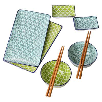 Jabary 8 Piece Porcelain China Dinnerware Set - Service for 2