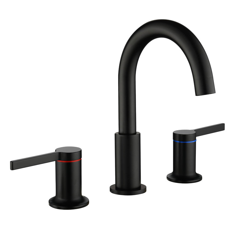 Robinet de salle de bain à large entraxe, Noir