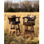 Swivel Upholstered Stool with Solid Wood Frame-61558348