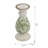 White Ceramic Candle Holder with Green Floral Patterns-600501574