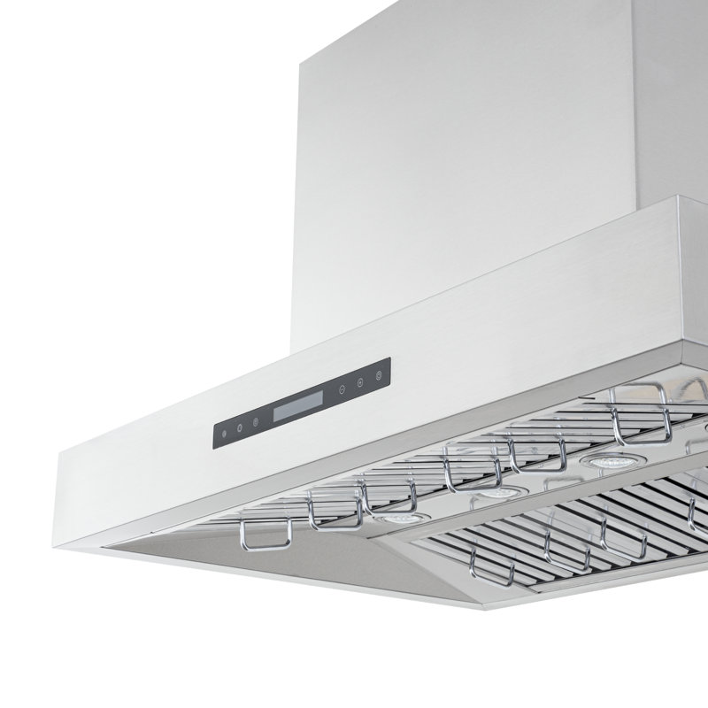 Hotte pour îlot de cuisine 60 pouces PROLINE, conduit, 1100 CFM, acier inoxydable, lumières DEL, commande tactile ACL, moteur de soufflage ULTRA-SILENCIEUX, 4 vitesses, garantie de 3 ans