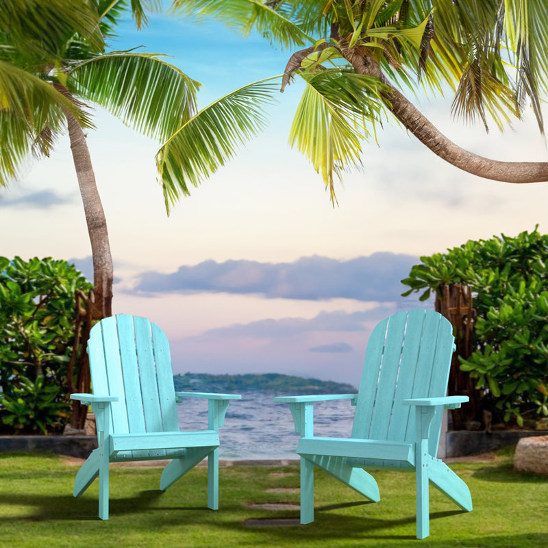 Blue Poly Lumber All-Weather Adirondack Chair with Arms