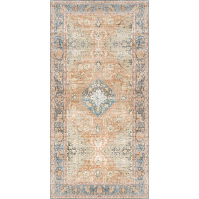 Tapis orange en vinyle facile à nettoyer Tassia
