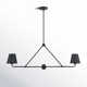 Kinston 2 Light Metal Dimmable Linear Chandelier