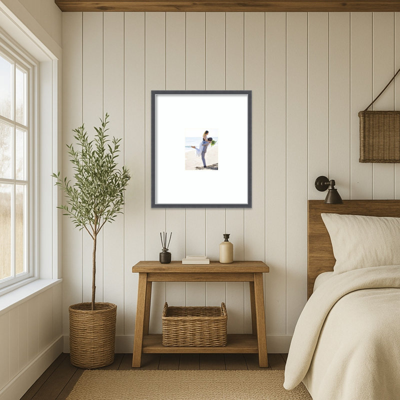 Cadre photo Eva, Blanc éclatant lisse, 22 x 26 emmêlés à 8 x 10