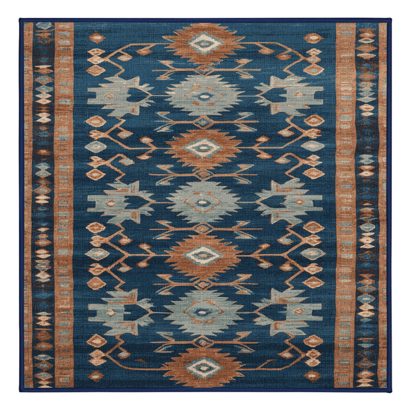 Tapis turc gris lavable à la machine, Carré 3 pi