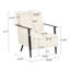 Méridienne beige 27,09 po avec structure en métal durable et résistante pour le salon-2122246085