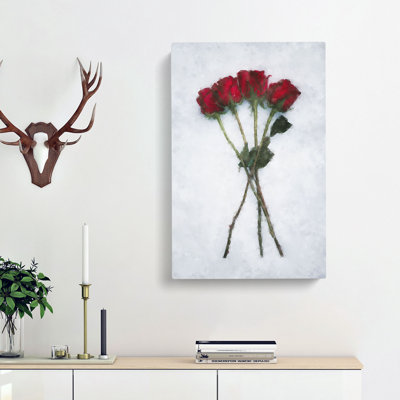 Bunch Of Red Roses - Wrapped Canvas Painting