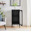 Natela Metal & Glass Cabinet Sideboard with Single Door - Modern Deco Style