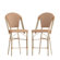 Indoor/Outdoor All-Weather Commercial Paris Chairs with Bamboo Print Frame