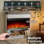 Foyer électrique autoportant blanc de 132 cm (52 ​​po) à 3 faces avec manteau et rangement, insert de foyer extra-large, flamme à 12 couleurs, mode flamme seule, chauffage de 1 500 W-776153962-781774568