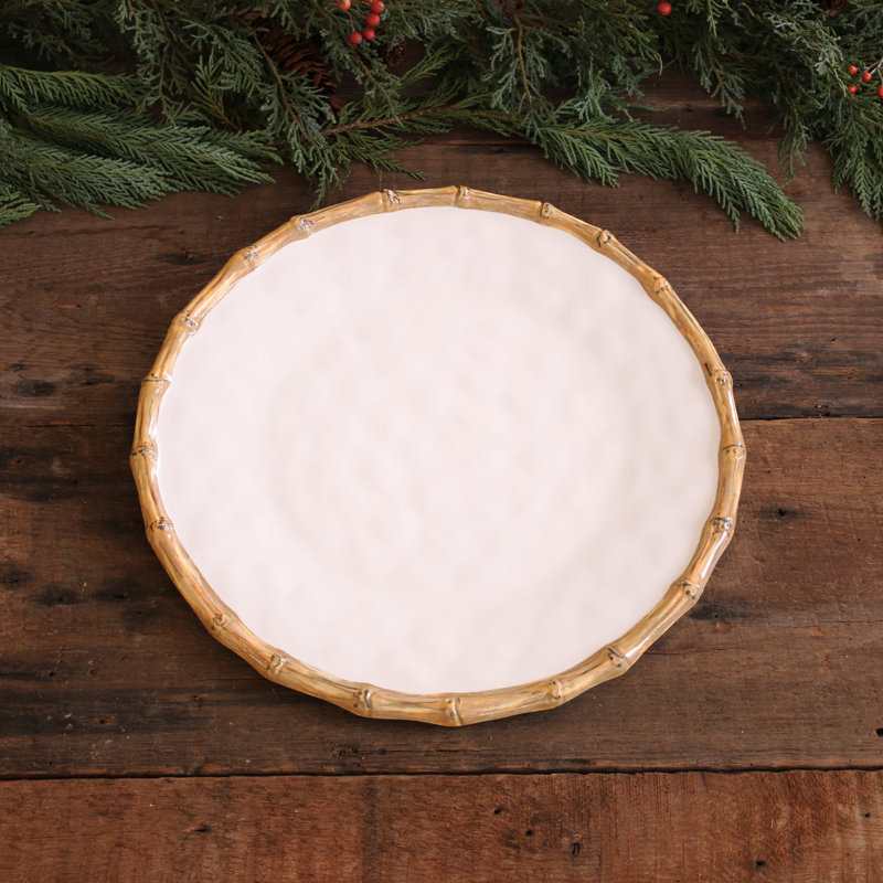 Vida Melamine Platter, White/Natural