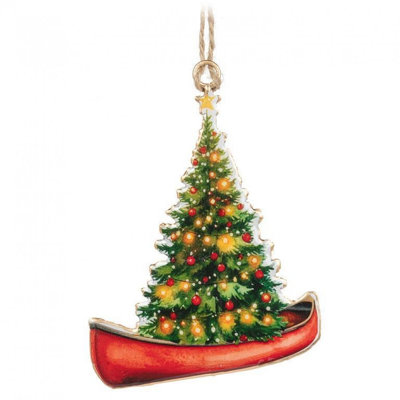 Ornement d'arbre de Noël en canot
