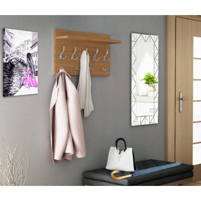 Eizley Wall 9 - Hook Wall Mounted Coat Rack