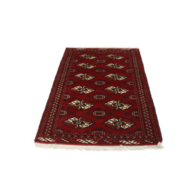 Tapis décoratif en laine noué à la main de conception unique 3 pi 3 po x 4 pi 11 po new age turkoman