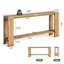 Console en bois massif 70,87 po, canapé de style campagnard étroit avec double rangement pour l'entrée, le couloir et le salon, brun chêne clair